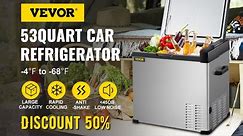 VEVOR 30L 40L 50L Mini Car Refrigerator Portable Fridge Freezer 12 24V DC 110 240 AC for Outdoors RV