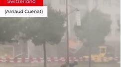 Switzerland Storm Footage | Debris Goes Flying In Fierce Storm in Switzerland | #shortsvideo