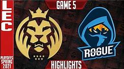 MAD vs RGE Highlights Game 5 | LEC Playoffs FINAL Spring 2021 | MAD Lions vs Rogue G5