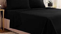Empyrean Twin XL Sheets Set - 3 PC Super Soft Twin XL Bed Sheets - Double Brushed Microfiber XL Twin Sheets - Hotel Luxury Black Bed Sheets Twin XL Size, with 4 Corner Elastic Straps