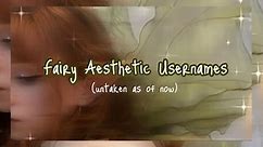 FAIRY AESTHETIC USERNAMES | donnamarizzz