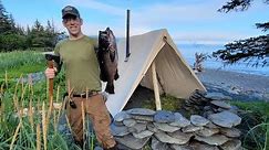 4 Days Alone in Alaska - Bushcraft Camping & Foraging Food