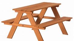 Wooden Kids Outdoor Picnic Table for Garden and Backyard, Stained