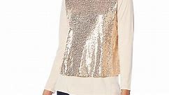 DG2 by Diane Gilman Sequined Front Long-Sleeve Easy Top - 20232921 | HSN