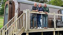 The carriage on a disused railway line that Robson Green visited for new series