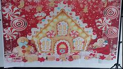 7x5ft Gingerbread House Christmas Backdrop Gifts Cookie Candy Balloon Backdrop Red Warm Xmas Winter Newborn Baby Shower Holiday Party Photo Booth Props