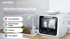 COMFEE' Portable Mini Dishwasher Countertop with 5L Built-in Water Tank for Apartments& RVs