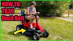 Replace Deck Belt On TB30 Rear Engine Riding Mower in 3 Minutes!