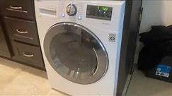 LG WM3488HW washer dryer combo normal cycle washing a half load of clothes, parts of cycle
