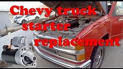 Changing the starter on a 1996 Chevy 3500 1 ton 7.4L v8 Vortec truck.