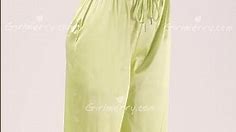 Girlmerry Casual plus size slight stretch silk 4 colors pocket wide-leg pants Wholesale FA004098
