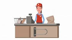 Cashier Lady Supermarket Checkout Counter Grocery Stock Footage Video (100% Royalty-free) 1011935621 | Shutterstock