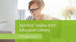 TaxWise Online 2019 - Manage Users