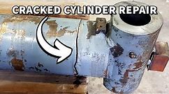 Cracked Excavator Hydraulic Cylinder Weld Repair | Machining & Welding