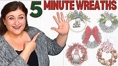 5 Minute Christmas Wreaths | 5 Quick and Easy Christmas Winter Wreath DIY Tutorials
