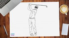How To Draw A Golfer | Easy step by step tutorial