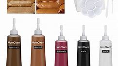 Homchum Brown Leather Repair Kits for Couches, Vinyl and Leather Repair Kit, Leather Scratch, Tears & Burn Holes Repair for Refurbishing Upholstery, 5 Colors Car Seats