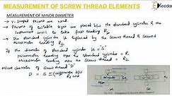 Measurement of Screw Thread Elements - Screw Thread Measurements - Metrology and Quality Engineering