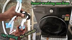 LG 8kg smart washing machine/how to washing machine tap adaptor connection in Telugu||