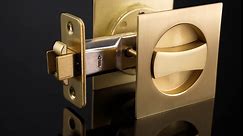 Haidms 2 Pack Pocket Door Lock Gold, Pocket Door,Hardware Gold, Gold Pocket Door Hardware, Sliding Pocket Door Lock