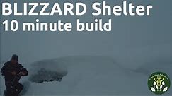 Snow Storm Shelter Build in 10 minutes - during a white-out blizzard