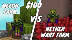 $100 Melon Farming setup VS $100 Nether Wart Farming setup [Hypixel Skyblock]
