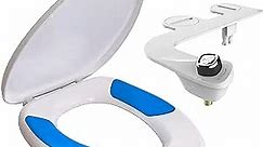 Bio Bidet by Bemis TruComfort Toilet Seat with Perfect Fit, Fresh Water Spray, Non-Electric, Easy to Install Bidet, ELONGATED, Blue Inserts