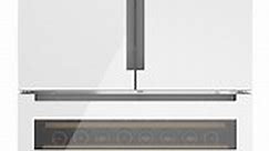 Bosch 800 Series 36-Inch Counter Depth 4 Door Refrigerator in Glass Over White - B36CL81ENW