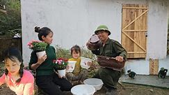 My lover helped me build a new yard. replant the flower pot lý thị hương