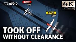 Pilot entered runway and took-off WITHOUT CLEARANCE. Real ATC Audio