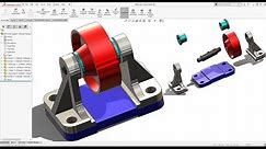 Belt Roller Support Assembly SolidWorks Tutorial 2021! Learn from homee :D
