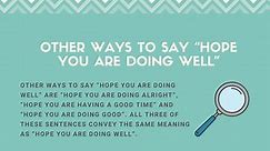 10 Other Ways to Say “Hope You Are Doing Well”