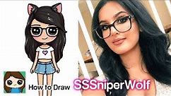 How to Draw SSSniperWolf | Famous YouTuber