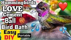 How to Make Hummingbird Endless Water Fountain EASY. Cement BALL Bird Bath Solar Powered they LOVE