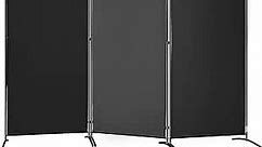 VEVOR Room Divider, 6.1 ft Room Dividers and Folding Privacy Screens (3-Panel), Fabric Partition Room Dividers for Office, Bedroom, Dining Room, Study, Freestanding, Black