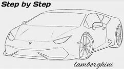 How to draw a Lamborghini car - step by step || VERY EASY || Aarnav Chaudhary