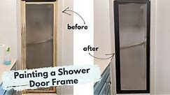 Painting a Shower Door // How to Update your Ugly Shower for Cheap