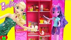 Barbie Refrigerator with Elsa, Twilight, and Shopkins