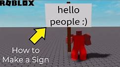 ROBLOX Tutorials I How to Make a Sign