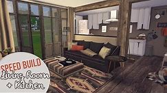 RUSTIC LIVING ROOM + KITCHEN | The Sims 4 Speed Build