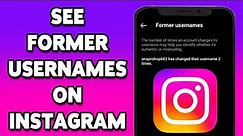 How To See Former Usernames On Instagram 2024 | Check Username Change History | Insta Application