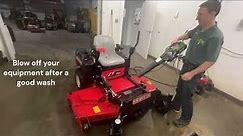 EGO 56V LB5302 Battery Powered Hand Held Leaf Blower in action