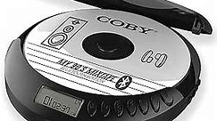 Coby Bluetooth CD Player, FM, AUX, MP3, Anti-Skip Lightweight Portable CD Player w/Headphones, 6-HR Playtime for Home, Car, Travel, Rechargeable