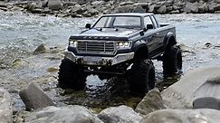 Cross-RC EMO AT4V Pick-up Truck 1:10 Scale RC Crawler - Riverbed rock crawling