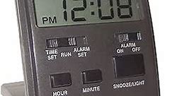 Westclox Travelmate Folding Alarm Clock, Black