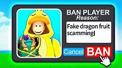 I Got This Dumb Scammer Banned In Blox Fruits... (Roblox)