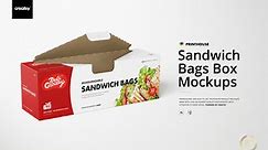 Sandwich Zipper Bags Box Mockup Set