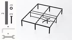Lusimo Full Bed Frame No Box Spring Needed 14 inch Heavy Duty Steel Slats Full Size Metal Platform Bed Mattress Foundation Easy Assembly Anti Slip No Noise, Black