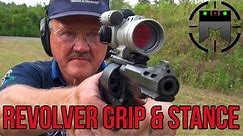How to shoot a Revolver with world record shooter, Jerry Miculek! (handgun grip & stance)