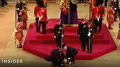 Royal Guard Collapses By The Queen's Coffin | Insider News